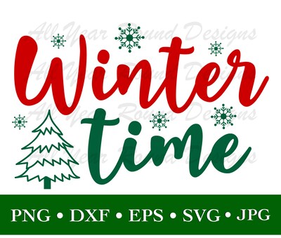 Christmas Decor SVG PNG DXF EPS JPG Digital File Download, Winter Time Design For Cricut, Silhouette, Sublimation - image1